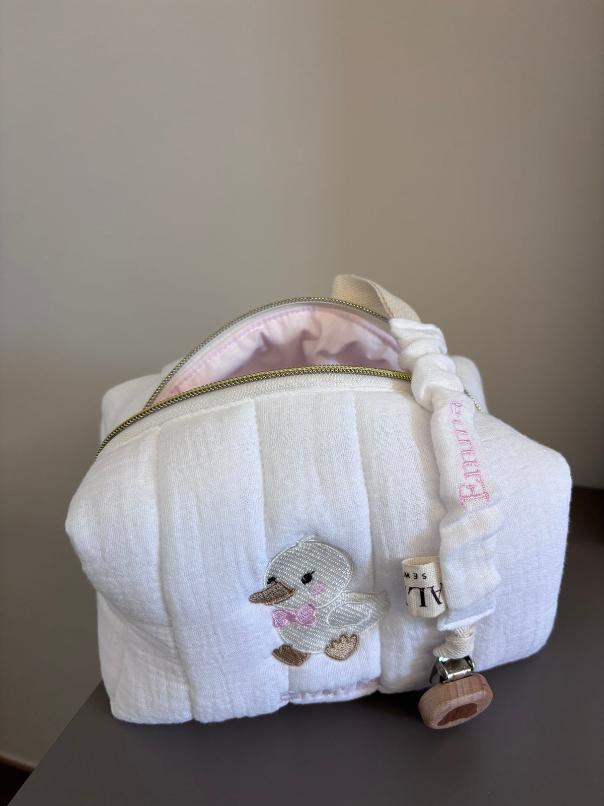 SET BEAUTY CASE BABY Girl (paperella),per pannolini, salviette, prodotti bagno,pappa + CLIP