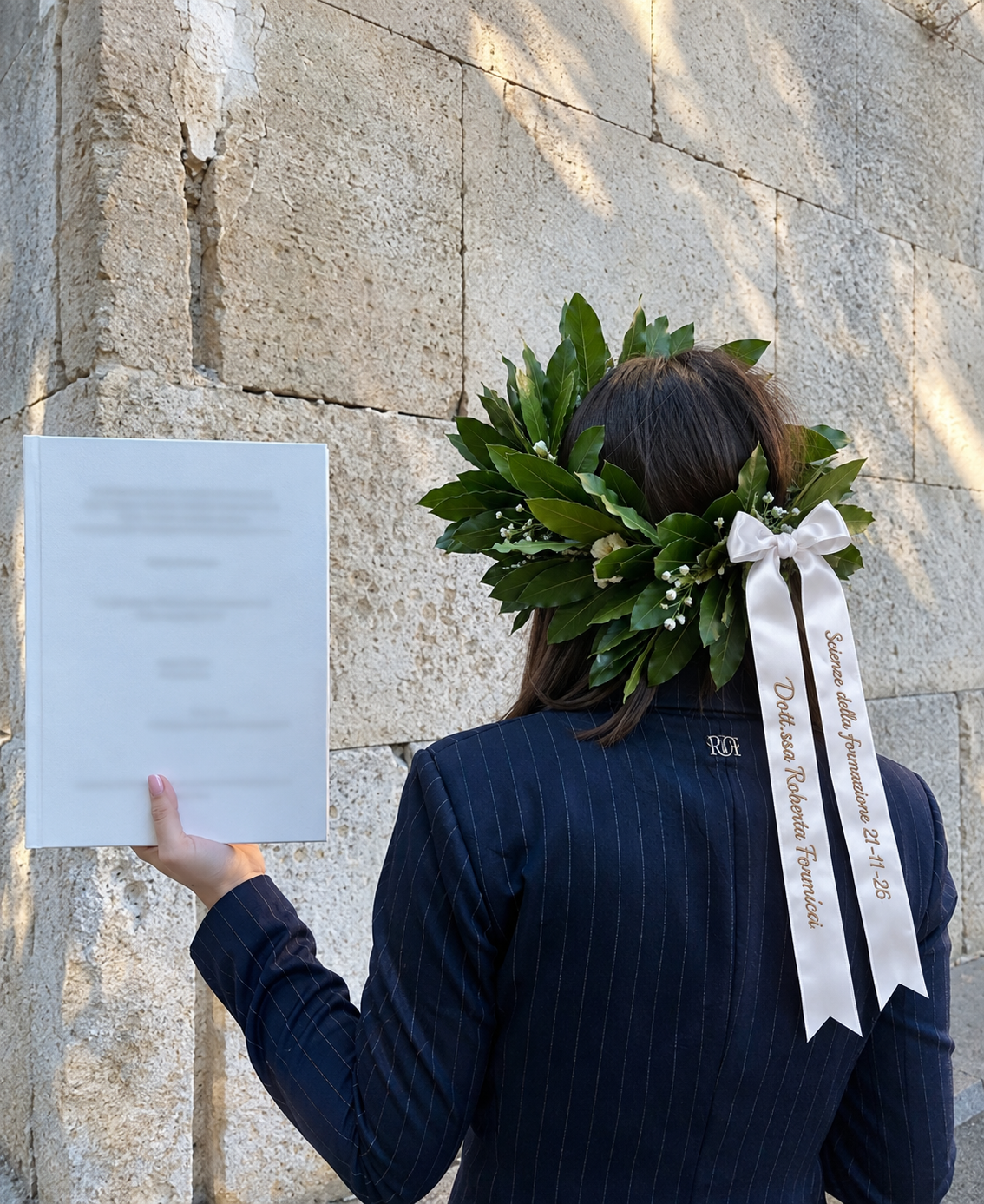 Fiocco personalizzato per corona di laurea