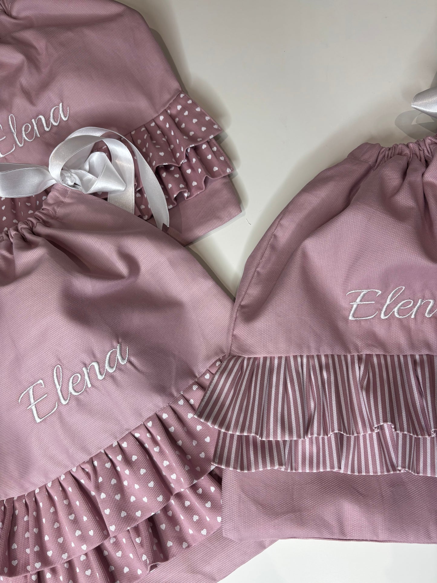 Sacca nascita neonato personalizzata con nome – cotone con voulant
