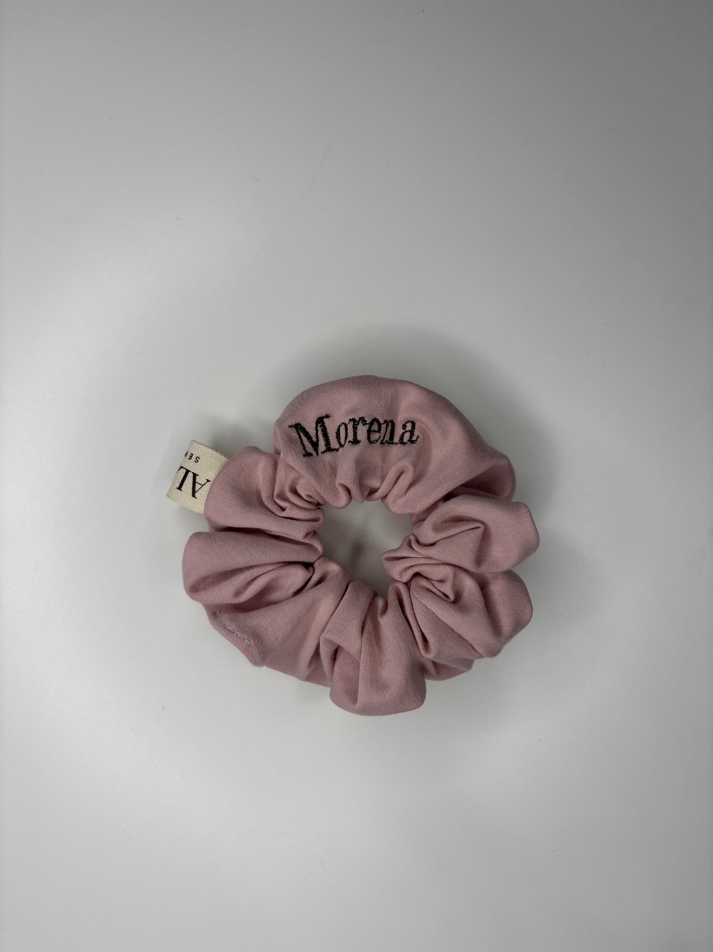 Scrunchies rosa in cotone personalizzabile – elastico capelli morbido