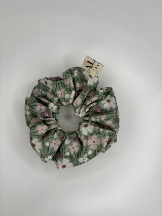 SCRUNCHIES FIORI FONDO VERDE