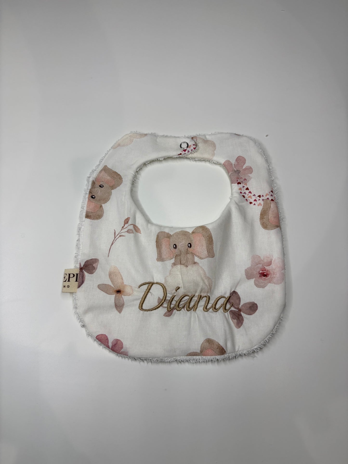 Set asilo neonato personalizzato elefantini – sacca, bavaglino e beauty case